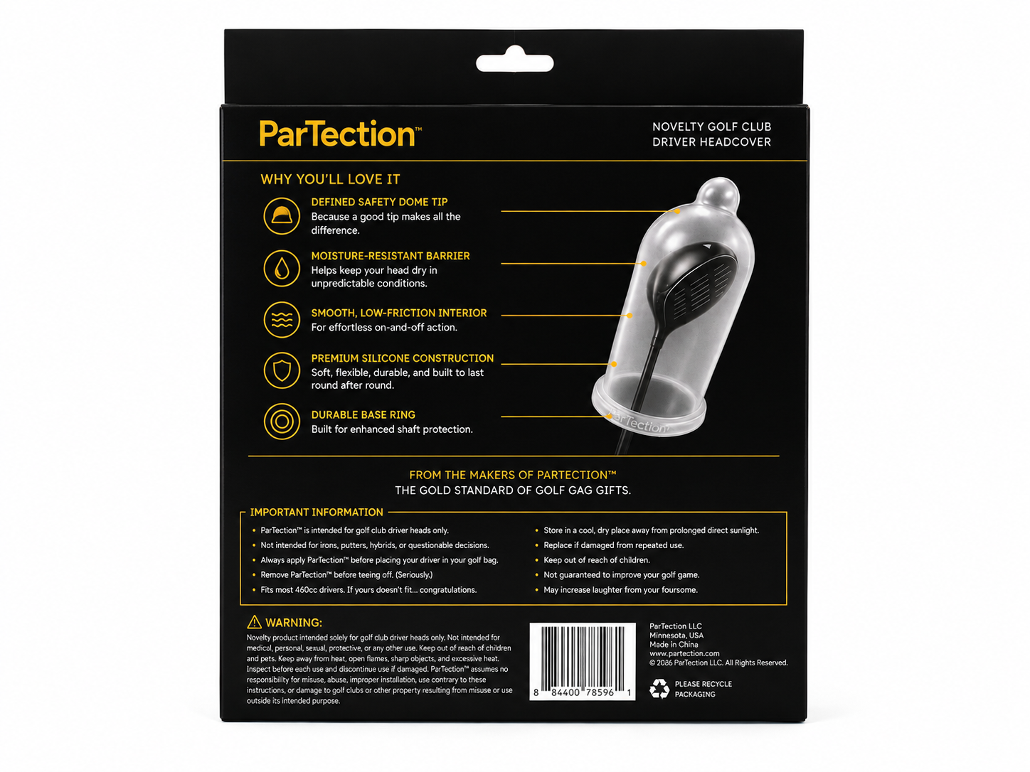 ParTection box back panel listing product features